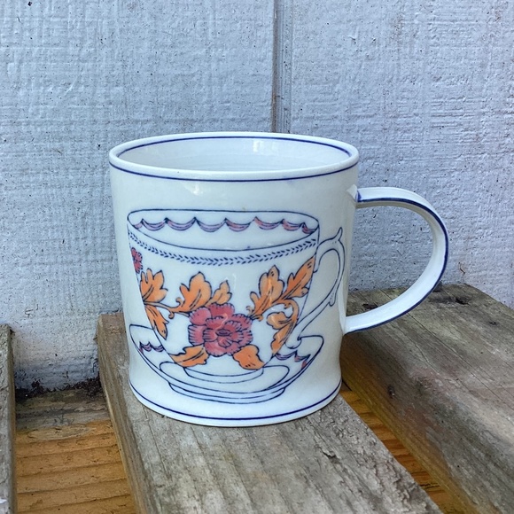 NEW Anthropologie Molly Hatch porcelain coffee tea MUG orange